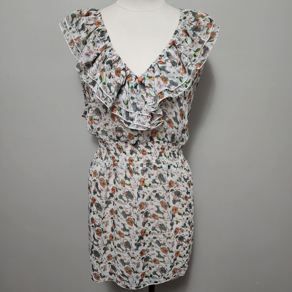 7 colors floral ruffled sleeveless peplum blouse size 2X